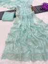 Ktd 2074 Fandy Satin With Emberodery Work Saree Wholesale Price In Surat
